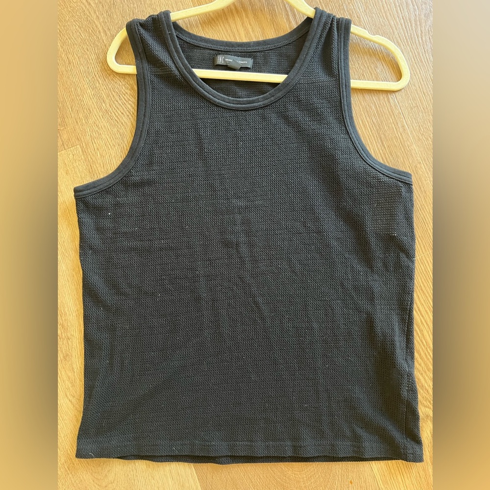 INC International Concepts Mesh Black Tank Top